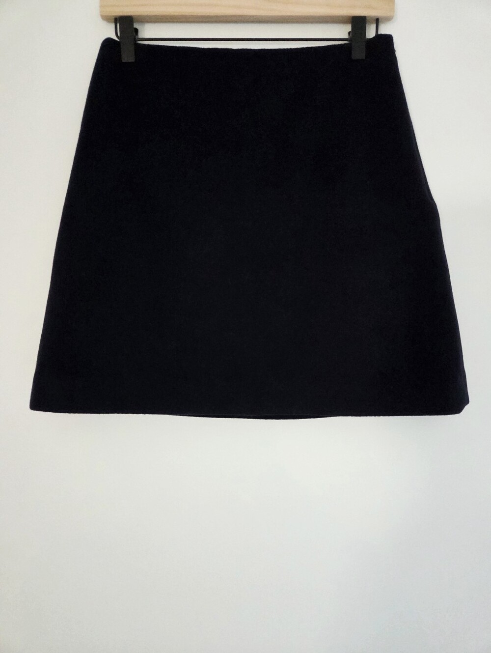 Theory Luxe New Divide Wool Cashmere A Line Mini Skirt Navy Womens Size 6 - Picture 2 of 11